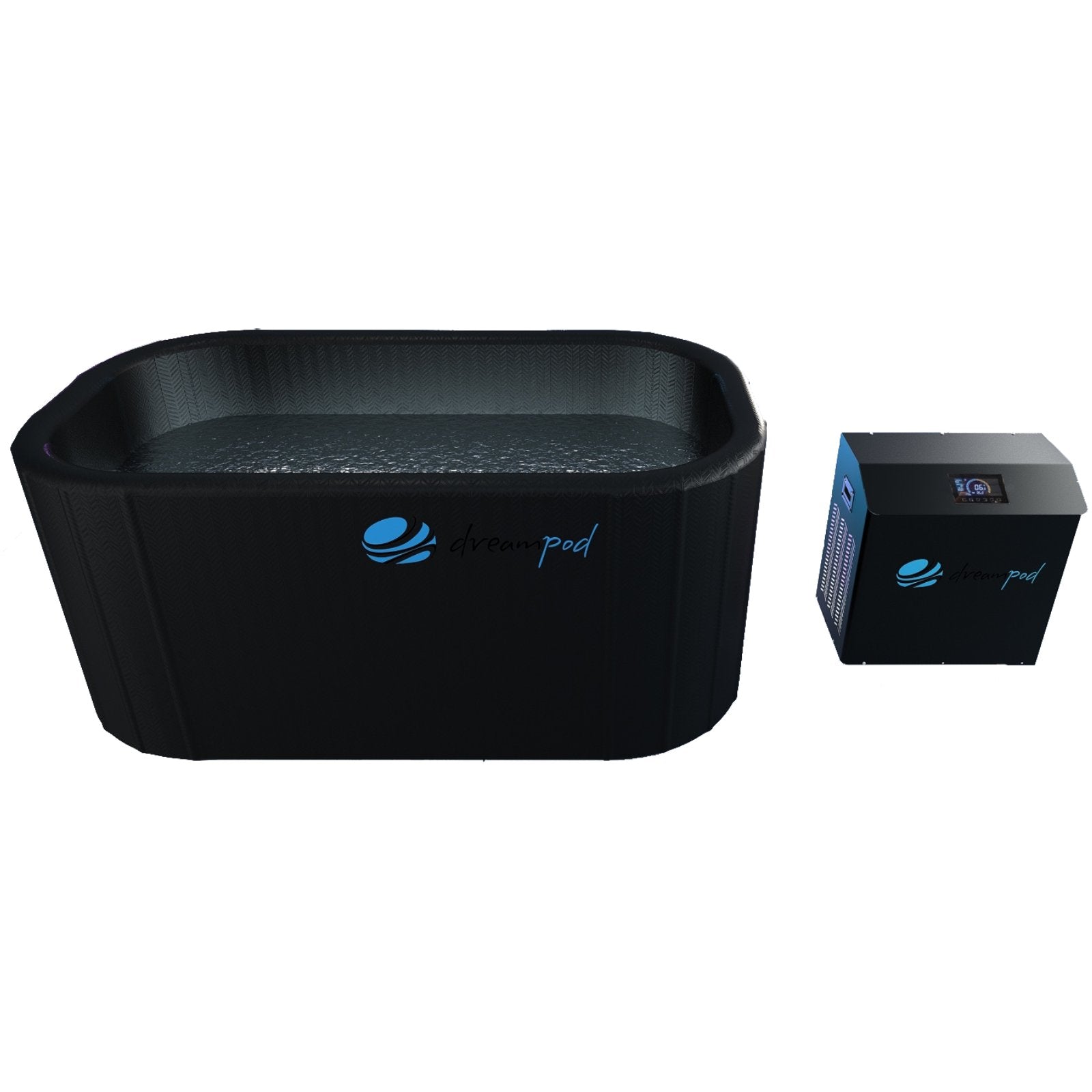 Portable Cold Plunge with Chiller - Ice Bath Flex Black from Dreampod