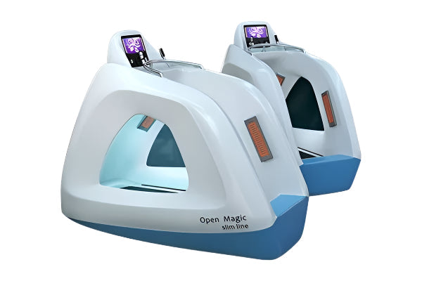 Open Magic Slim Line infrared treadmill with dual infrared panels and open design