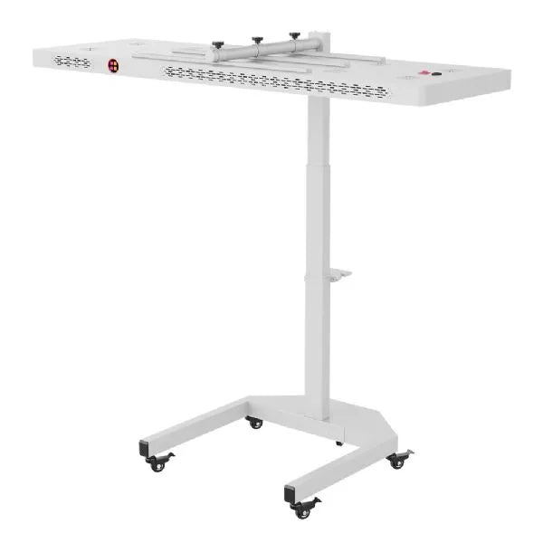 Horizontal LED light therapy panel with adjustable height stand