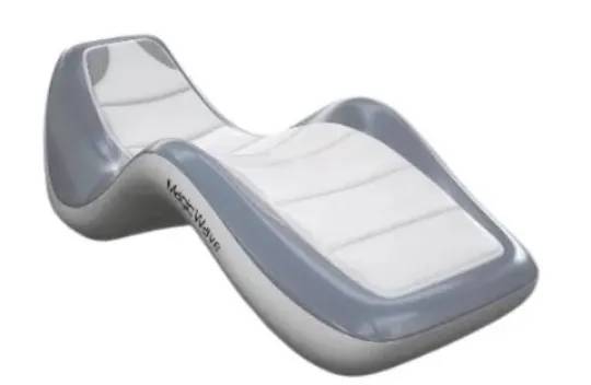 Sleek gray and white Magic Wave massage chaise lounge