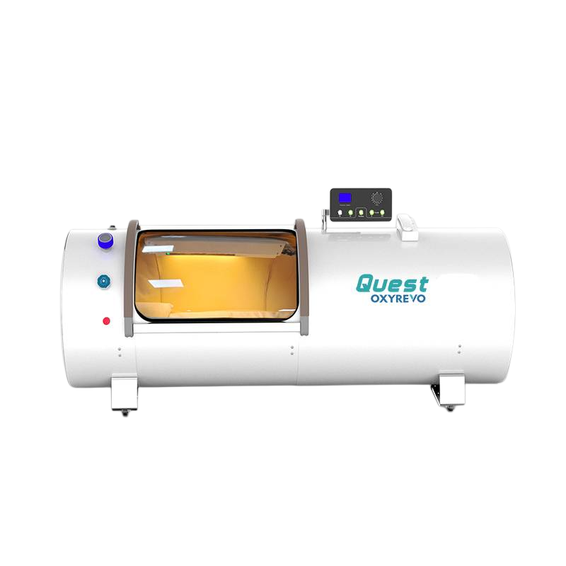 Quest 34 chamber front view, white model with orange window