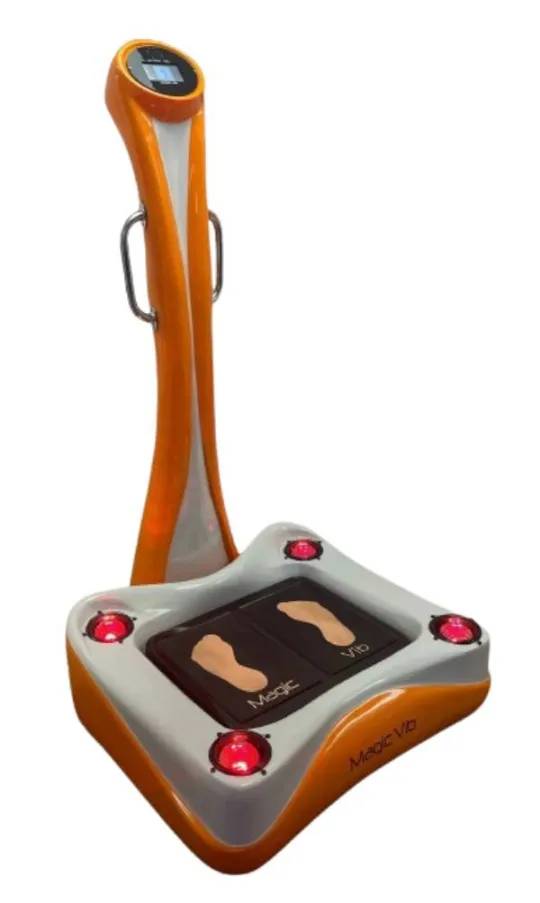 Magic Vib vibrating platform with red infrared lights and sleek design