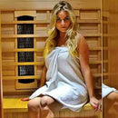 Relax comfortably while enjoying soothing far infrared heat therapy in a spacious two person sauna.