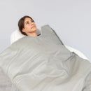 Relax comfortably inside the Carbon Sauna 3 Zone Blanket during a personalized far infrared heat therapy session