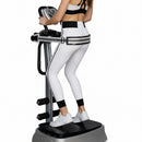 User performing a complete body composition analysis with the Body Weight Analyzer