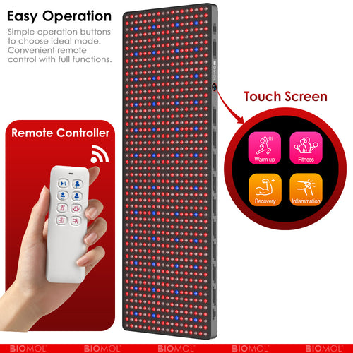 Red Light Therapy Panel with Blue and Near Infrared Light - Fitness Series by BioMol