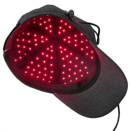 Hooga Red Light Therapy Hat profile view showcasing its lightweight wearable design