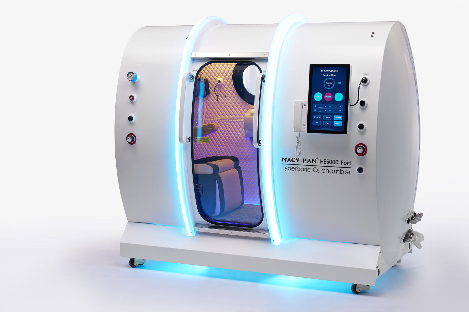 Steel Hyperbaric Chamber Macy Pan HE5000 Fort with 2.0 Maximum ATA and Recliner Seating