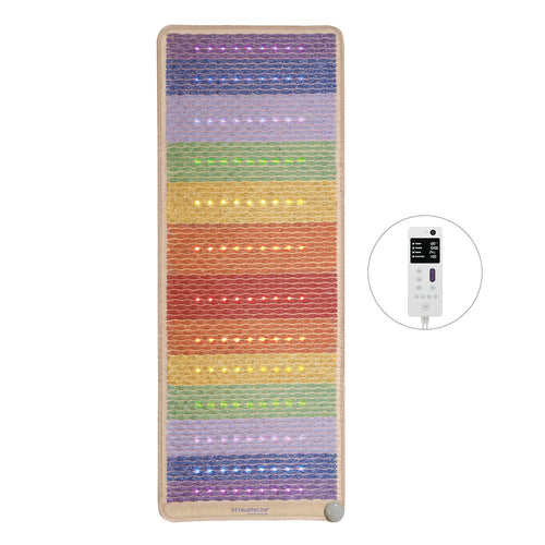 PEMF Mat with Heated Gemstones, Far Infrared Light Therapy and EMF Protection - Rainbow Chakra Series by HealthyLine