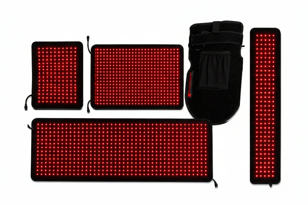 Red Light Therapy Kit with 5 Devices - Large Mat, Medium Mat, 3 in 1 Pad, Neck Wrap and Glove