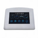 Close-up of the TheraO3 Ozone Sauna touchscreen showing time, temperature, music, and therapy controls
