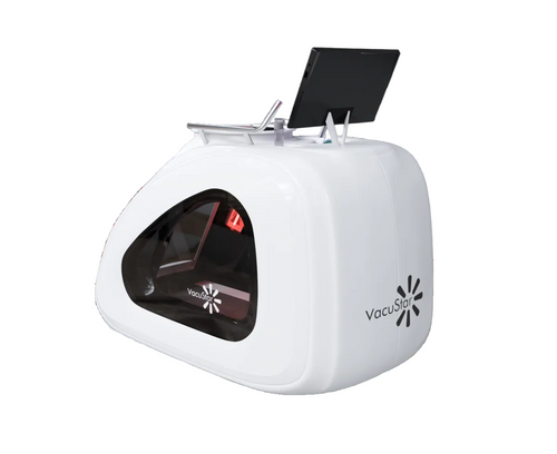 Vacustar Dream Treadmill shown from rear angle in White 