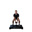 Large platform accommodates strength training with dumbbells and functional movements