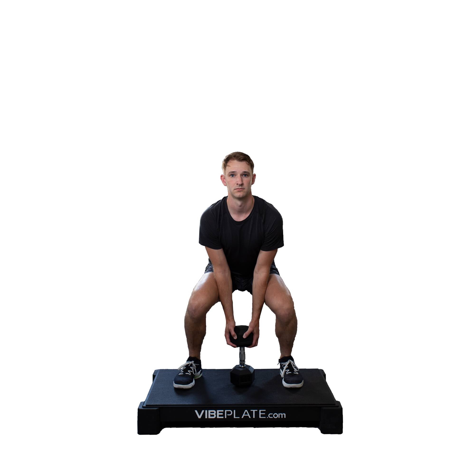 Large platform accommodates strength training with dumbbells and functional movements