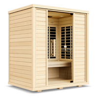 2 Person Infrared Sauna, Sunlighten Amplify II - Includes Chromotherapy, Easy Assembly and Maintenance, Solid Wood Construction