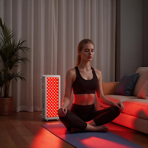 BestQool Pro100 half-body red light therapy panel in use