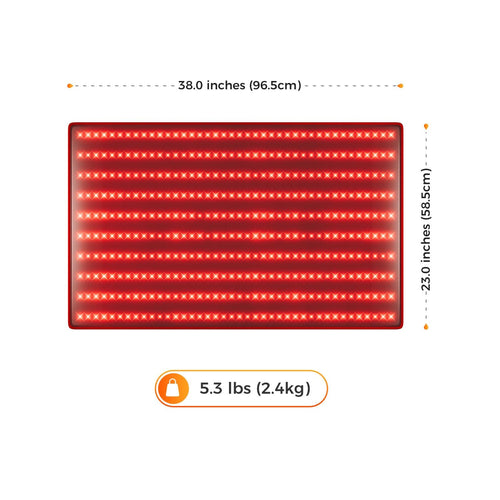 BestQool Redot L red light therapy mat dimensions and specifications