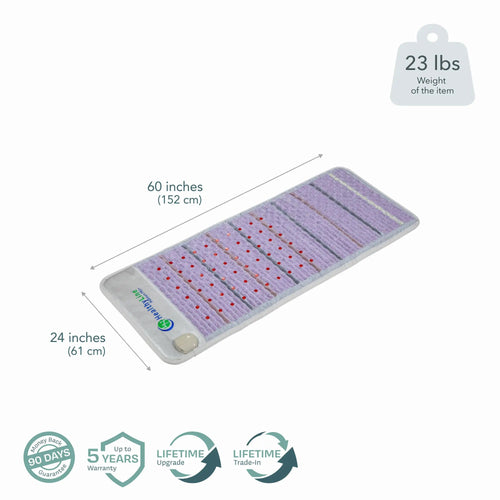 Dimensions of the HealthyLine Platinum PEMF mat, 60 x 24 in., 23 lbs