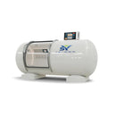 A white YCDY-G01D mild hyperbaric oxygen chamber for home wellness, showcasing the anti-explosion AC system vents and premium piano lacquer finish.