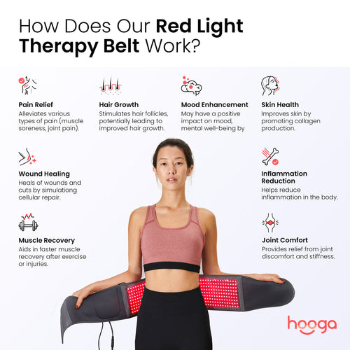 Discover the benefits of the Hooga Red Light Therapy Belt with flexible, hands free treatment for targeted wellness support.
