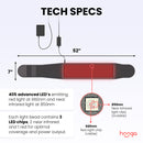 Hooga Red Light Therapy Belt featuring 405 triple chip LEDs with 660 nm red light and 850 nm near infrared light.