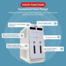 Olive hydrogen generator highlighting humanized voice prompts for water levels, sleep mode, and maintenance alerts.