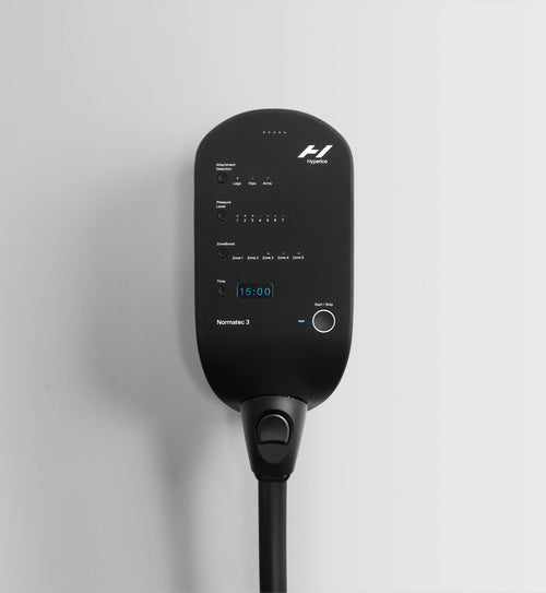 Hyperice Normatec 3 Lower Body with its control unit.