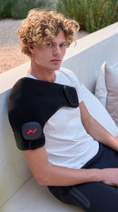 Hyperice Venom 2 Shoulder worn during use.