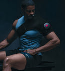 Hyperice Venom 2 Shoulder worn during use.
