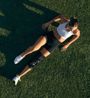 Hyperice X 2 Knee worn during use.