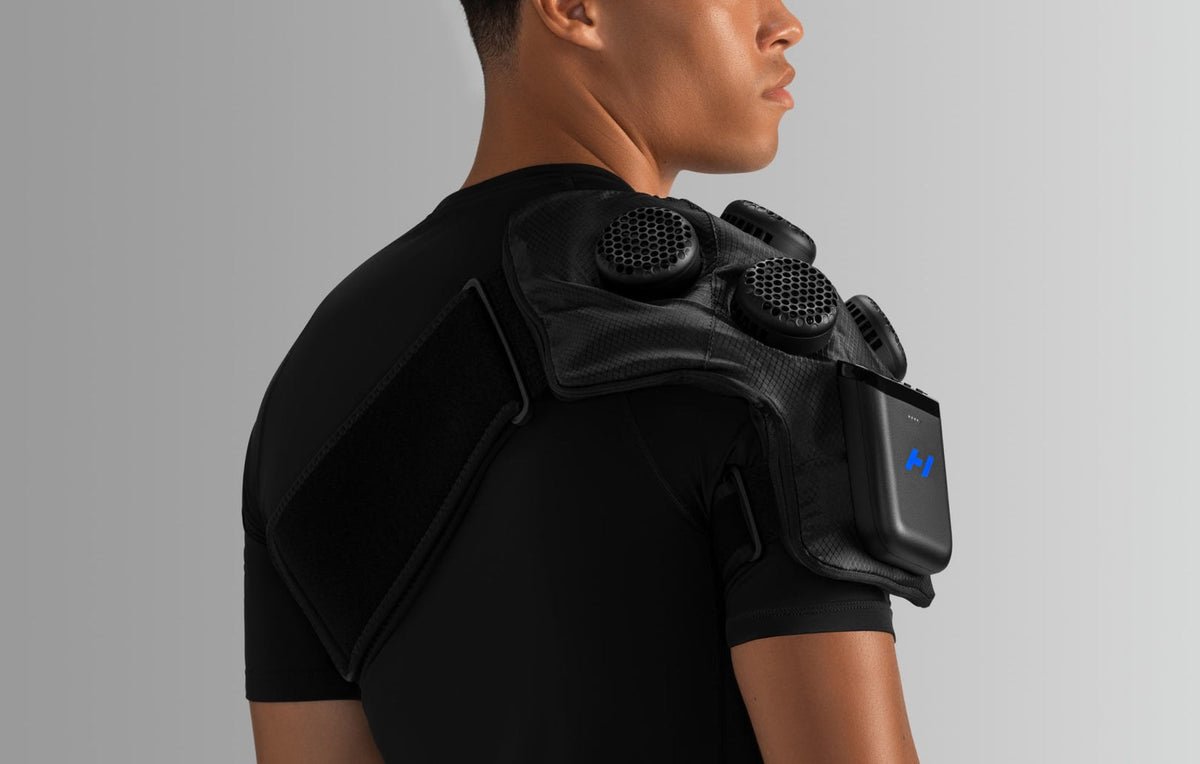 Hyperice X 2 Shoulder shown from the back.