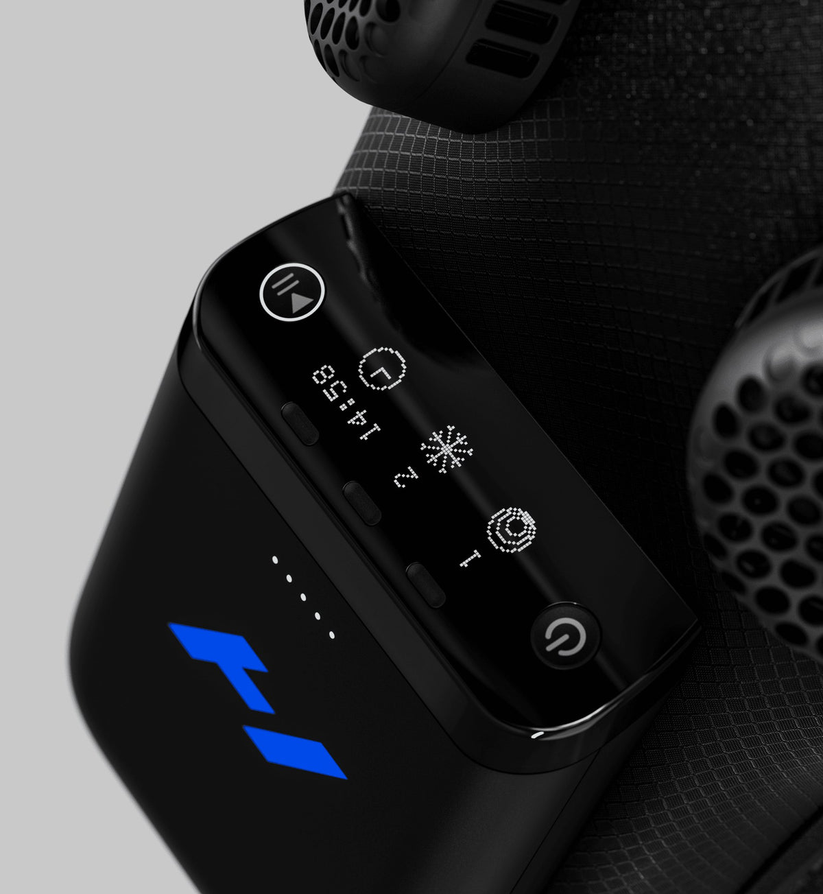 Hyperice X 2 Shoulder with a close-up of the control panel.