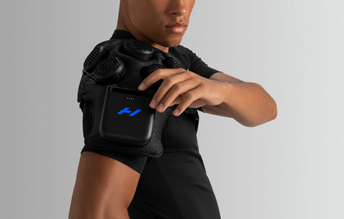 Hyperice X 2 Shoulder worn during use.