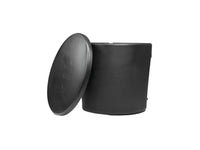 Black insulated Ice Barrel 300 with lid, compact and cylindrical design