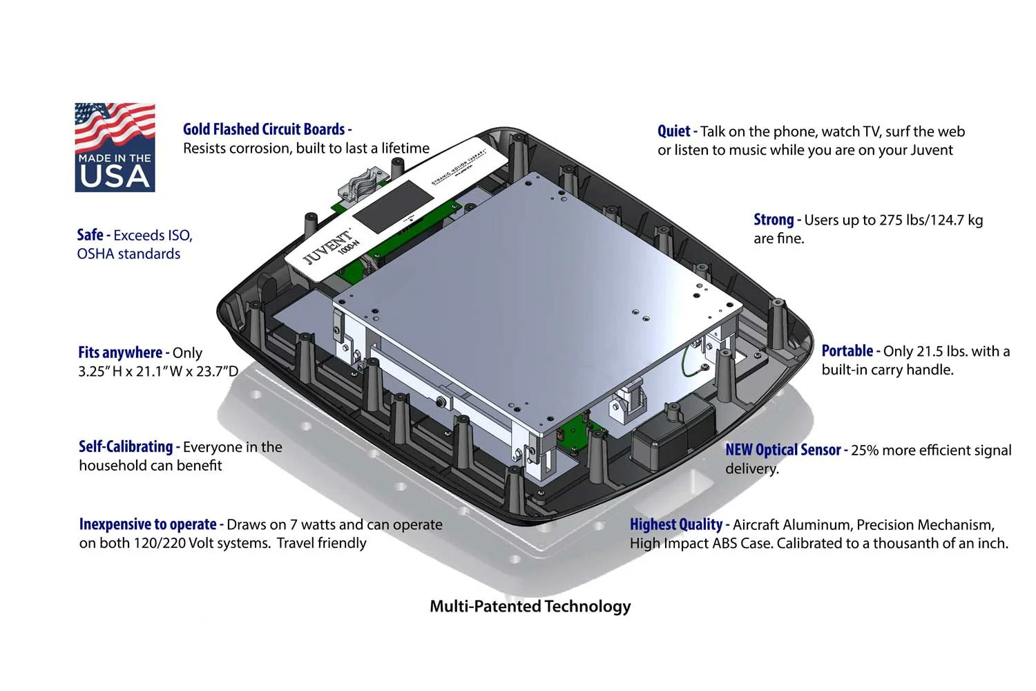 Juvent 1000N Micro-Impact Vibration Platform for Bone Health and Pain Relief