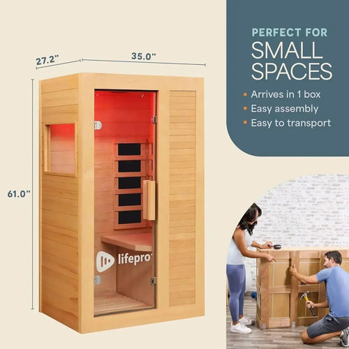 Lifepro Rejuvacure Cozy far infrared sauna dimensions