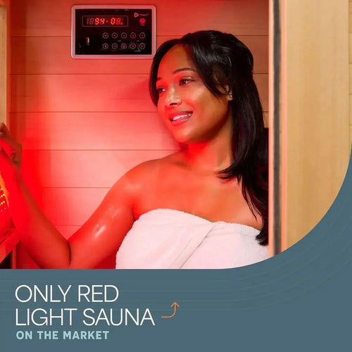 Lifepro Rejuvacure Cozy far infrared sauna in use