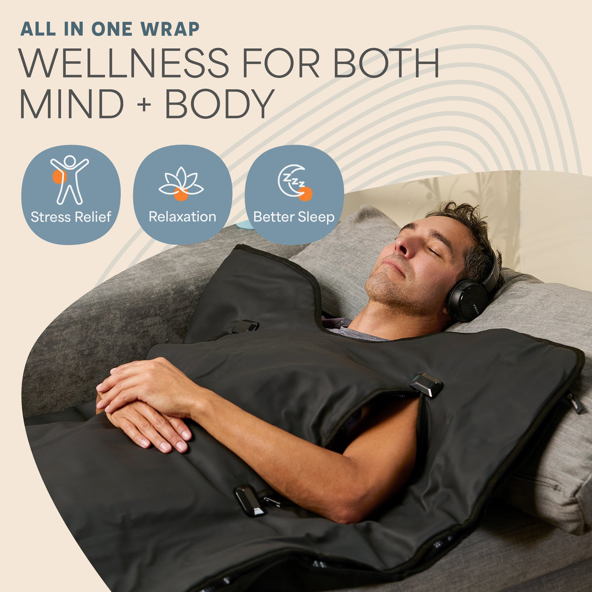 Lifepro Rejuvawrap X infrared sauna blanket in use