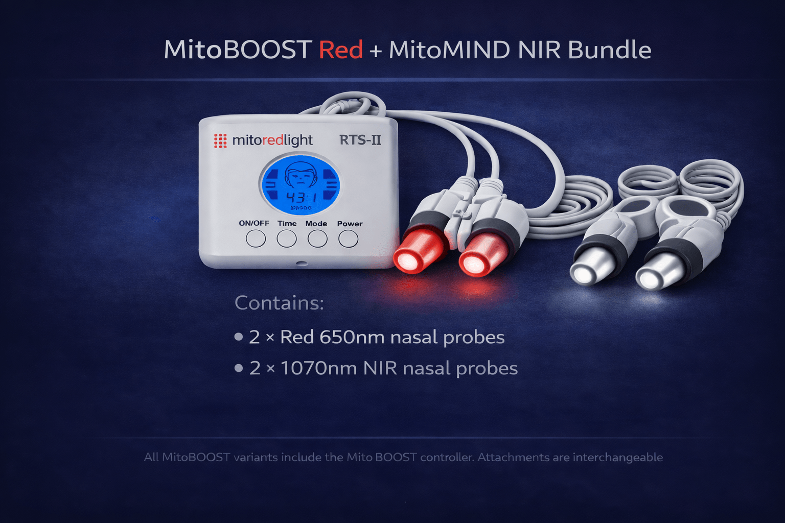 Targeted Photobiomodulation Device MitoBOOST Intranasal System for Sinus Health, Immune Support and Brain Health