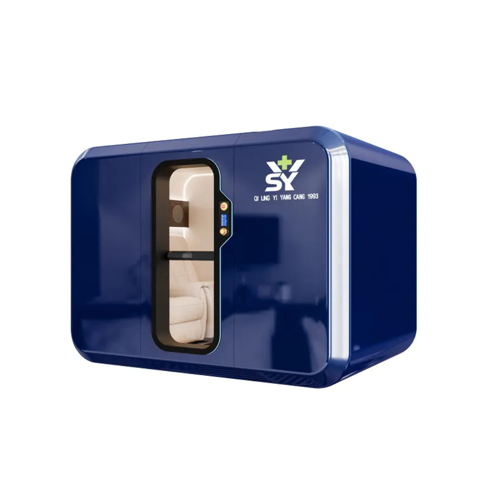 Hyperbaric Oxygen Chamber, Carbon Fiber Hard Shell with 4 Person Seating and 2.0 Max ATA