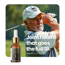EON C60 Black Level bottle with golfer, text joint health that goes the full 18.