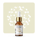 Mind Expander dropper bottle with molecular graphic background