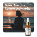 Mind Expander bottle with sunset beach and clarity text