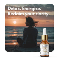 Mind Expander bottle with sunset beach and clarity text