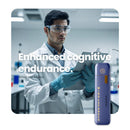 Mind Expander inhaler with scientist in lab, text enhanced cognitive endurance