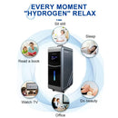 A circular graphic showing the Oxyair machine surrounded by icons for various usage moments: sleeping, office work, beauty treatments, reading, and watching TV.