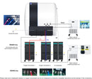 Oxyair YZM02 setup diagram showing oxygen, air, water and power connections between components