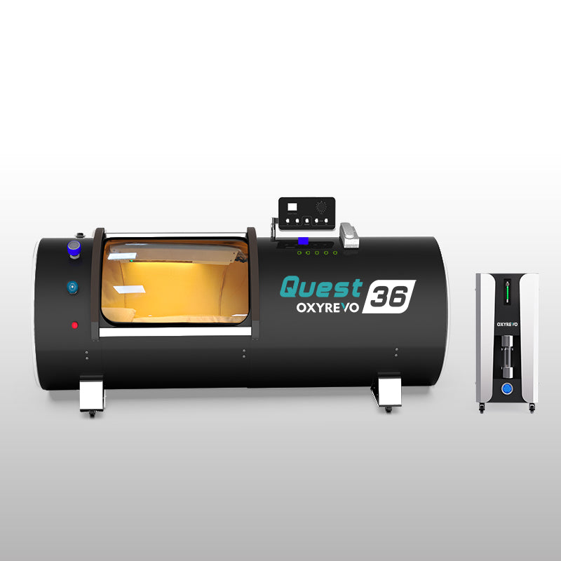 Quest 36 side view black model with oxygen concentrator.
