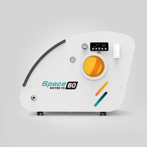 Space 60 side view with control panel, white model.