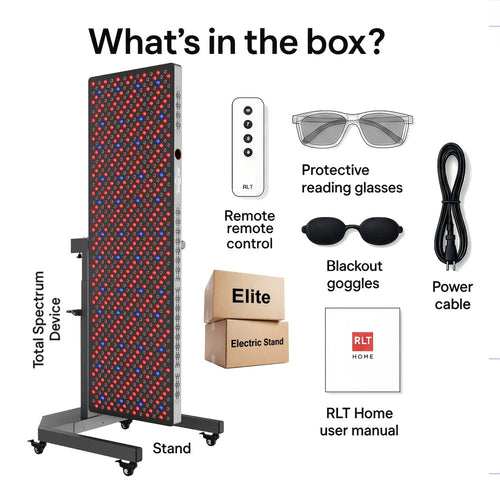 Red Light Therapy Panel with 864 LEDs and Adjustable Electric Stand, Total Spectrum Elite by RLT Home